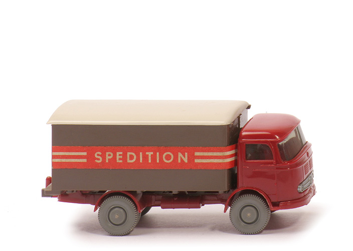 MB LP 321 Koffer Spedition - FH, CH weinrot, Koffer braun, Dach braunweiß - 540/28c
