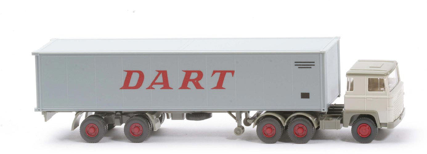 Scania 111  Container-Sattelzug - DART zementgrau / grauweiß - Dart