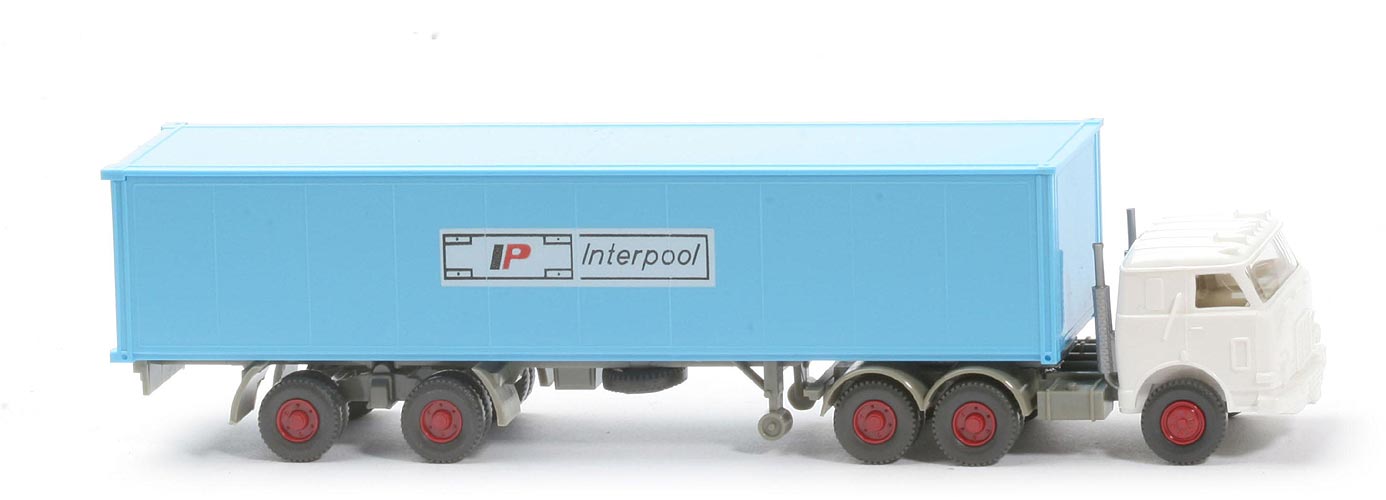 US-Zugmaschine Container-Sattelzug - Interpool, weiß / hellblau - Interpool (5)