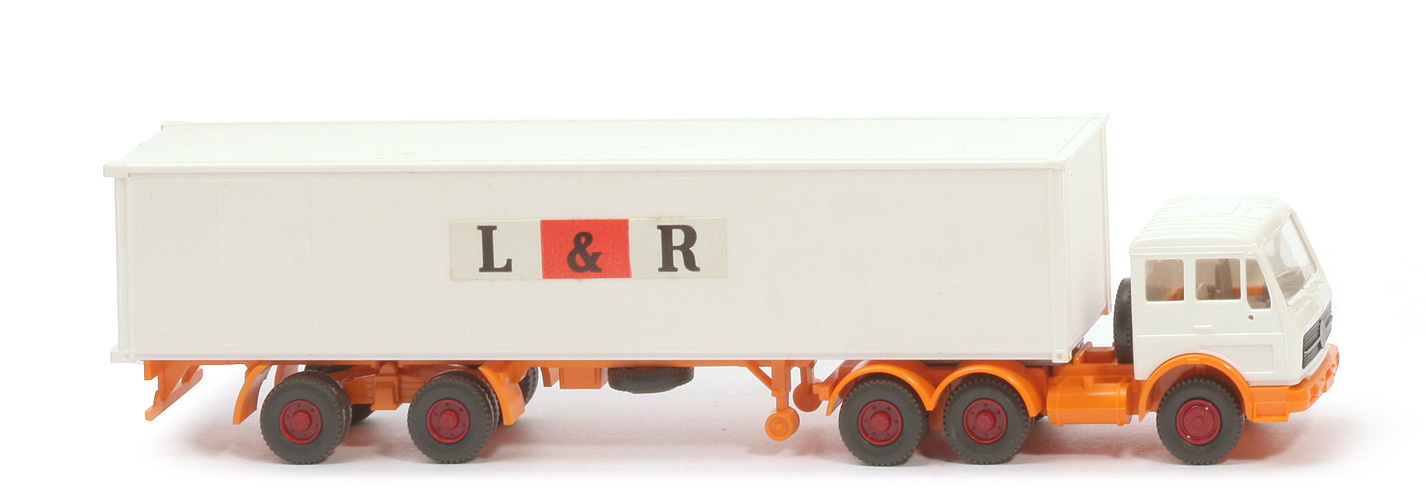 MB 2632 S Container-Sattelzug - L & R, 1 x 40 ft, weiß - L & R
