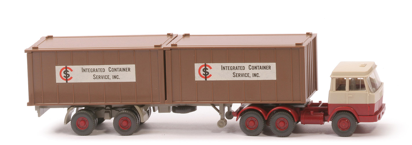 Hanomag-Henschel Container-Sattelzug - ICS 2 x 20 ft , lehmbraun - ICS (2) a