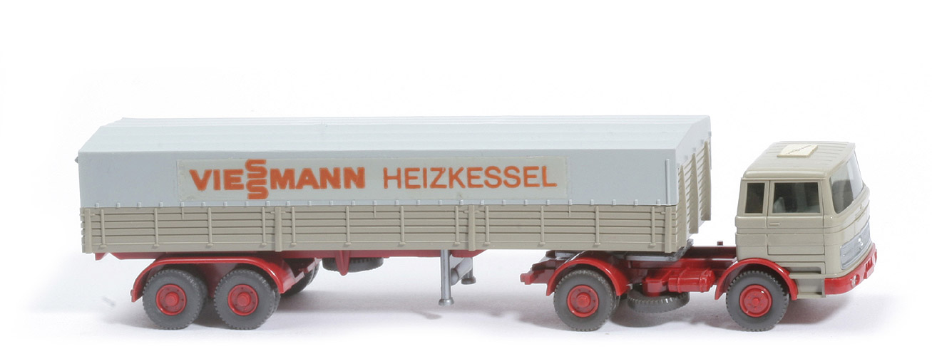 MB LPS 1620 Pritschen Sattelzug - Viessmann hellolivgrau - Viessmann (2) ~