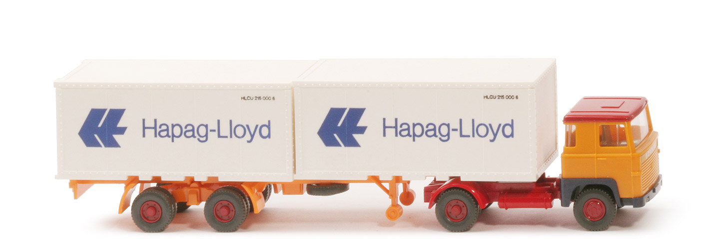 Scania 110 Container-Sattelzug - Hapag-Lloyd melonengelb / melonengelb - Hapag-Lloyd 8c
