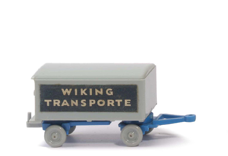 Koffer-Anhänger (alt) - Wiking Transporte, silbergrau/himmelblau - 541/1d