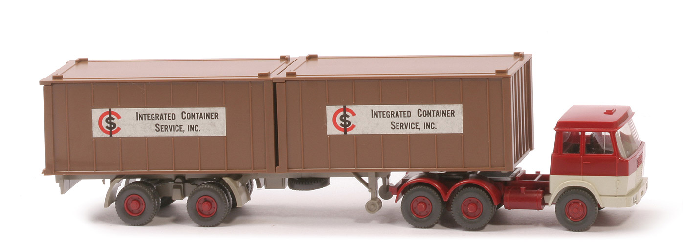 Hanomag-Henschel Container-Sattelzug - ICS 2 x 20 ft , lehmbraun - ICS (2) a