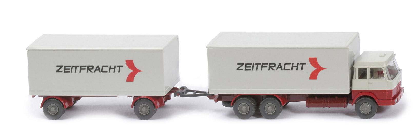Hanomag Henschel Kofferlastzug - Zeitfracht, FH perlweiß/hellbraunrot, Koffer grauweiß/grauweiß - 440/7k