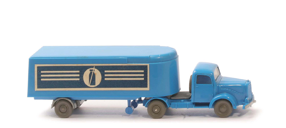MB L 5000 S Alter Kühlsattelzug - Milchsymbol, Kanne blau,  himmelblau / himmelblau - 520/20a