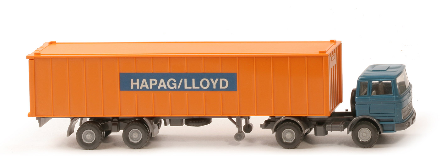 MB LPS 1620 Container-Sattelzug I - Hapag-Lloyd  azurblau/basaltgrau, Container gelborange - Hapag-Lloyd 5?