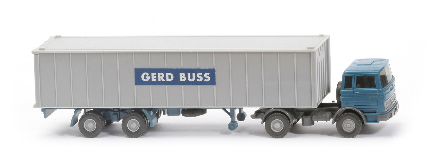 MB LPS 1620 Container-Sattelzug II - Gerd Buss, azurblau / basaltgrau - Buss