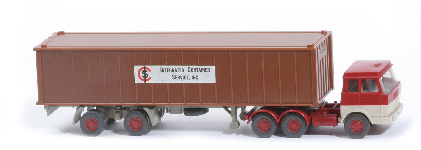 Hanomag-Henschel Container-Sattelzug - ICS 1 x 40 ft, dunkellehmbraun - ICS (1) b