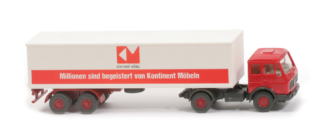 MB 1619 S Koffer-Sattelzug 2/2 - Druck Kontinent-Möbel (Messemodell) - 545/1 Vorserie