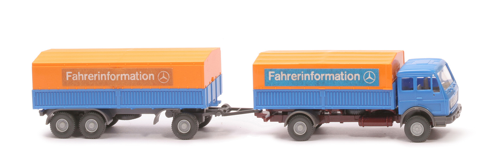 MB 1632 Stahlpritschen-Lastzug - signalblau / braunrot - Fahrerinformation (4)