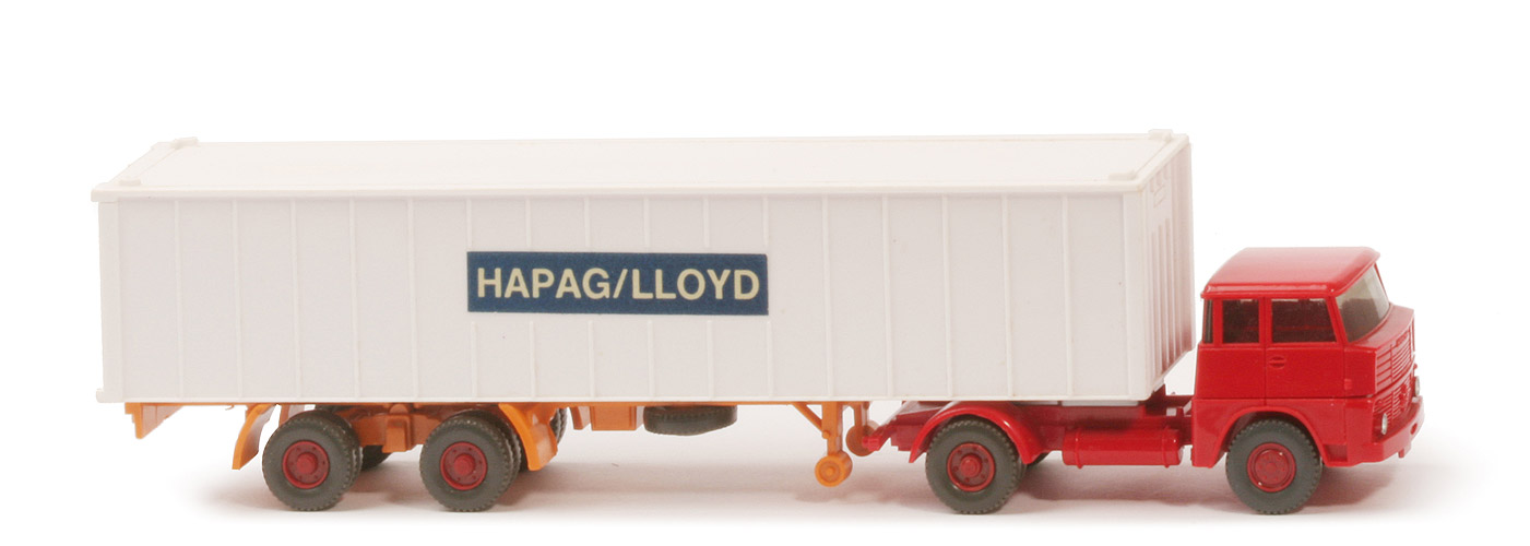 Henschel HS 14 Container-Sattelzug - Kabine rot, Bolzen stark - 523/1