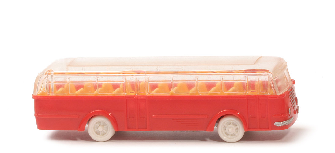 Büssing Trambus - neue Form, o. Fahrer, blassrot, CH silber - 720/3