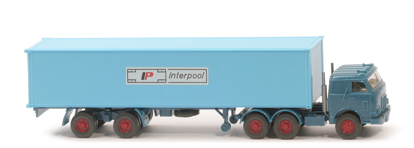 US-Zugmaschine Container-Sattelzug - Interpool, azurblau / hellblau - Interpool (6)