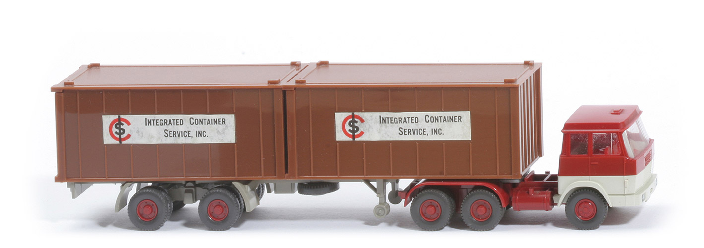 Hanomag-Henschel Container-Sattelzug - ICS 2 x 20 ft , dunkellehmbraun - ICS (2) ~