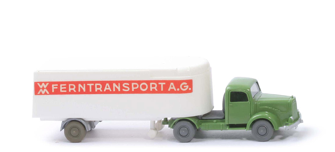 MB L 5000 S Alter Kühlsattelzug - WM Ferntransporte - ZM maigrün, Aufl. weiß - nicht erfasst