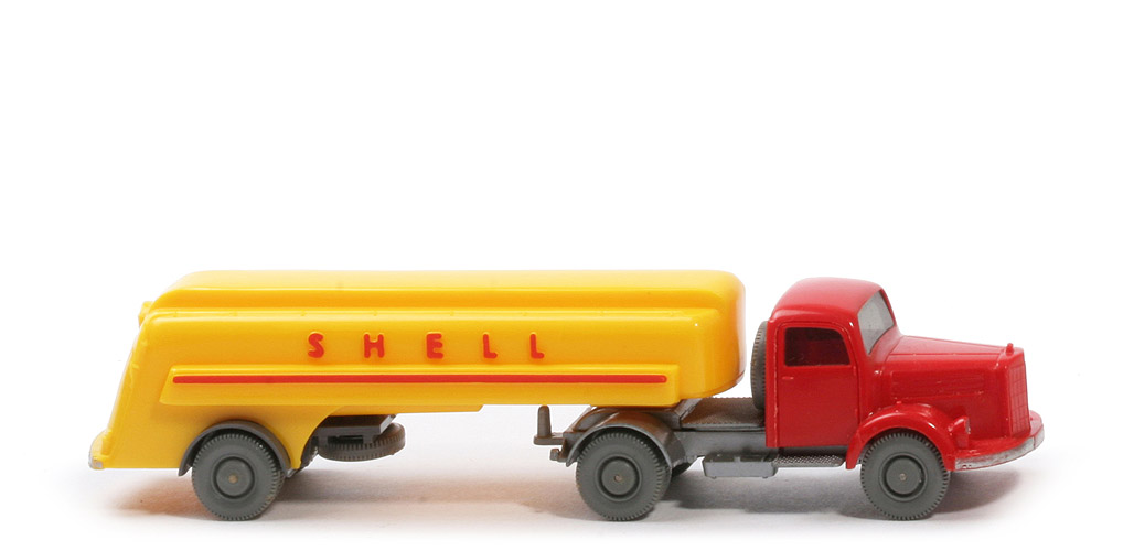 MB L 3500 S Alter Tanksattelzug - Shell, ZM rot, CH silber, Blinker - 800/22b