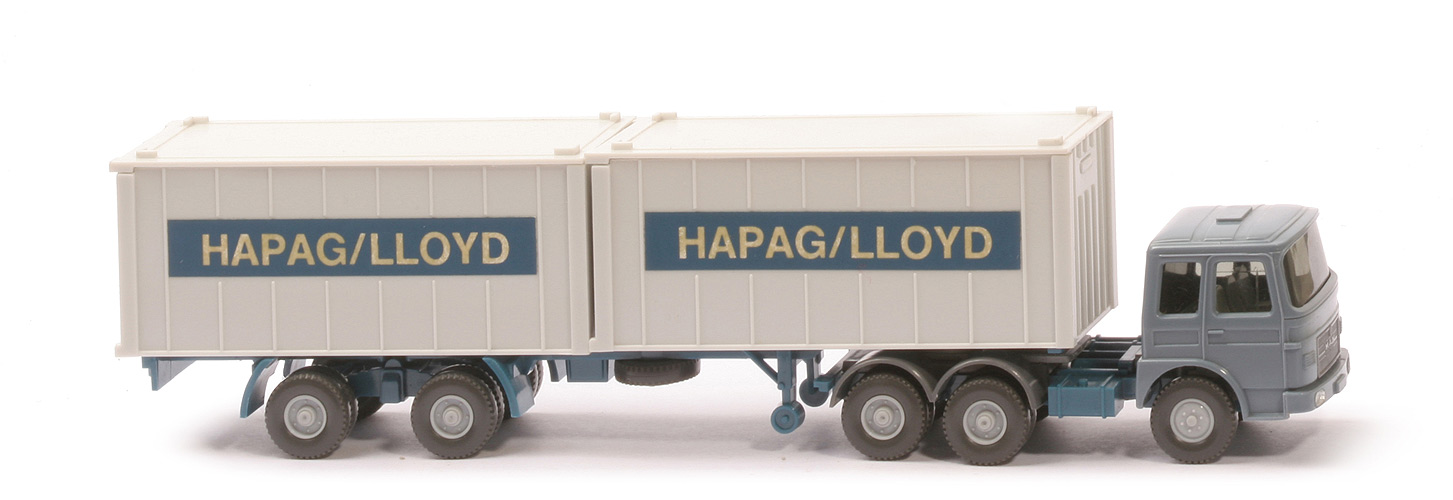MAN 22.321 Container-Sattelzug - Hapag-Lloyd 2 x 20 ft , graublau / azurblau - Hapag-Lloyd 7 ?