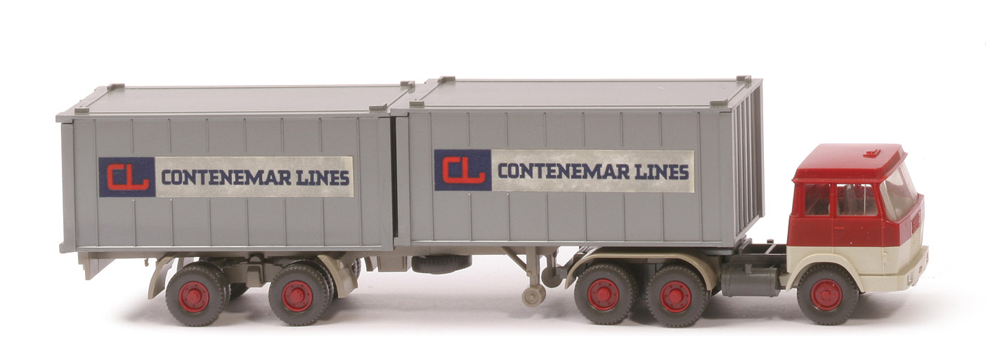 Hanomag-Henschel Container-Sattelzug - Contenemar Lines, 2 x 20 ft  silbern - 521/8a