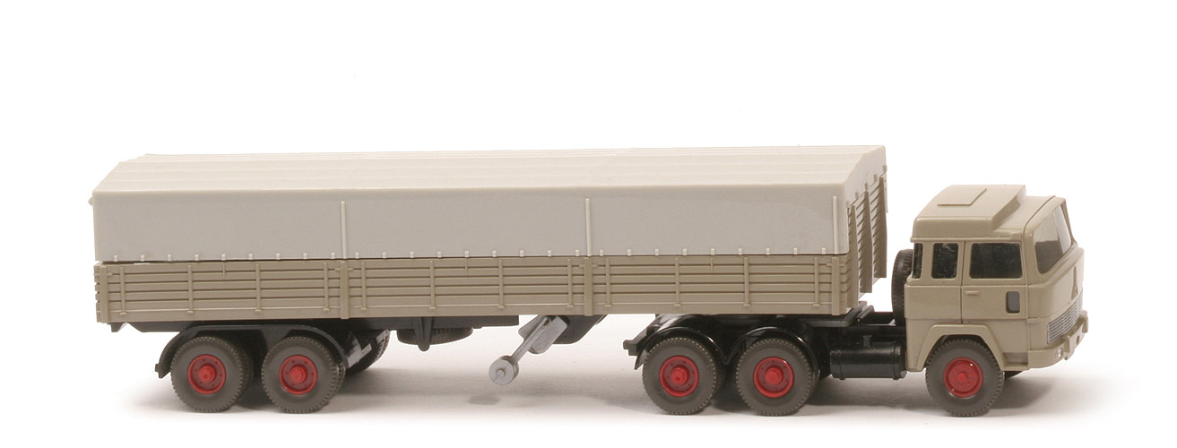 Magirus 235 D Pritschen-Sattelzug - Aufbau olivgrau, Stützen beweglich, CH schwarz - 516/1 ?