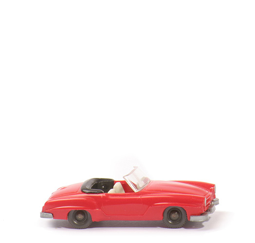 Mercedes 190 SL Cabrio - rot,  AH längs versetzt offen - 250/5f