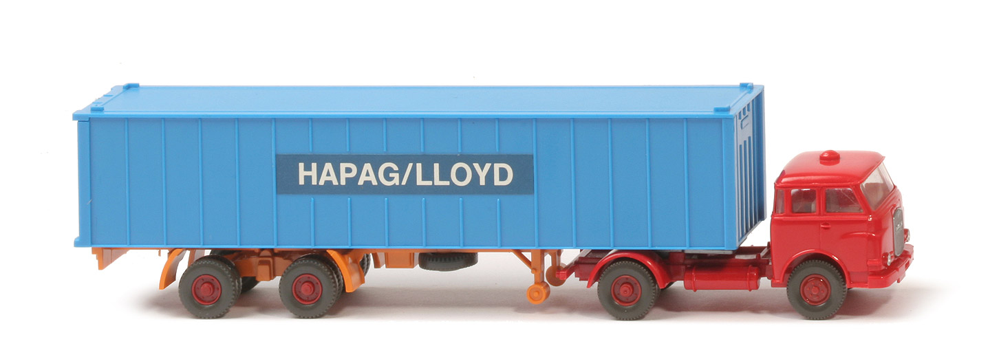 MAN 10.230 Container-Sattelzug HL - FH, CH rot, Aufl. gelborange, KöBo stark - Hapag-Lloyd 1?