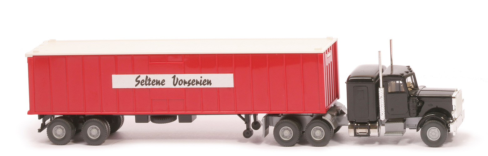 Peterbilt Container-Sattelzug - schwarz, mit "Sealand"-Container in rot - 527/5 ~