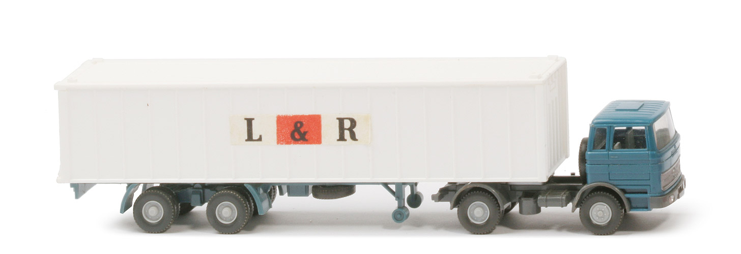 MB LPS 1620 Container-Sattelzug II - L & R  azurblau/ basaltgrau, Aufl. diamantblau - 523/17?