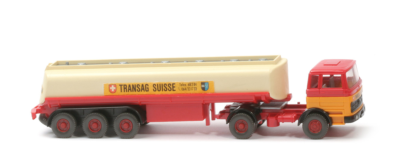 MB LPS 1620 Tanksattelzug - Kab. rot/ melonengelb - Transag Suisse ?