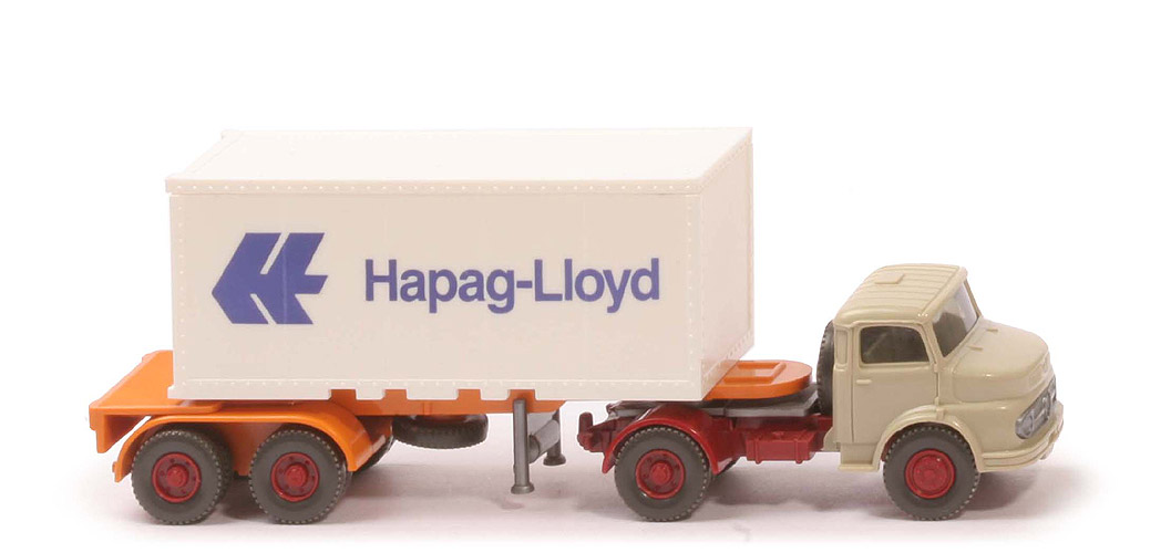MB LS 1413 Container-Sattelzug 20 ft - Hapag-Lloyd Glattwand-Container o. Nummer - Hapag-Lloyd (1413) ?