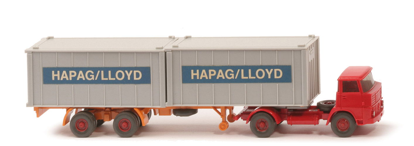 Henschel HS 16 Container-Sattelzug - Kabine rot, Bolzen dünn - Hapag-Lloyd - ?