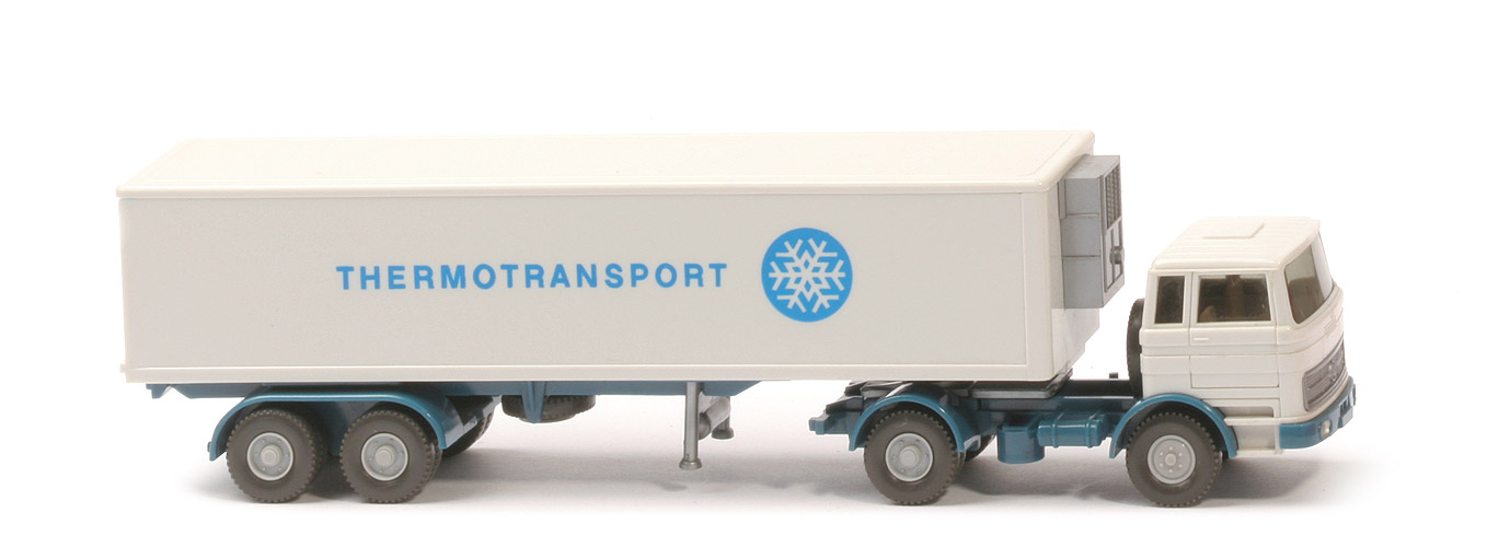 MB LPS 1620 Tiefkühlsattelzug Thermotransport - ZM altweiß/ azurblau, Auflieger: Dach altweiß (!), CH azurblau  - 528/8b