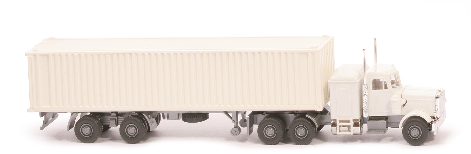 Peterbilt Container-Sattelzug - weiß, mit  40 ft Stahlcontainer in weiß - 527/5 ~ Vorserie?