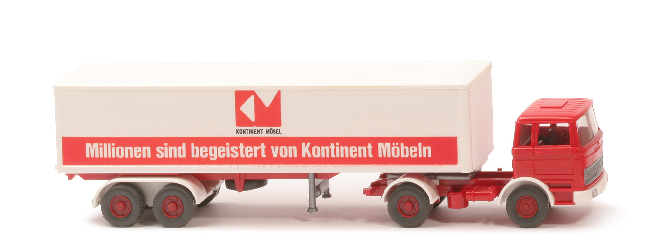 MB LPS 1620 Koffer-Sattelzug - KONTINENT rot - Kontinent A