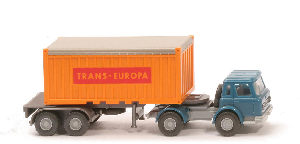 IH Container-Sattelzug 20 ft - OT Trans-Europa, ZM azurblau/silbergrau - 526/11b