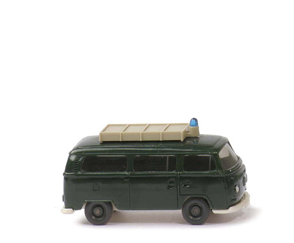 VW T2 Bus Polizei - tannengrün, mit Dachaufbau hellgelbgrau - 1030/6a
