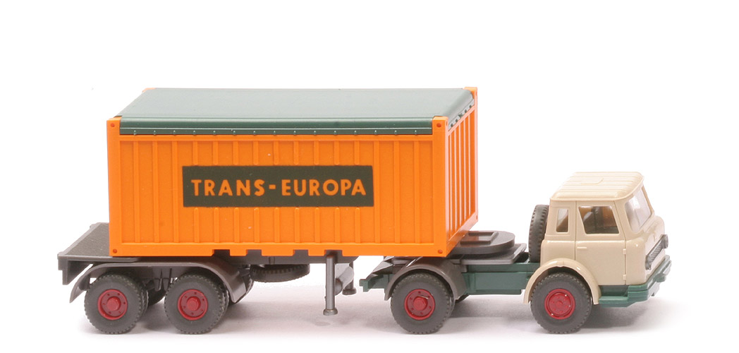 IH Container-Sattelzug 20 ft - OT Trans-Europa, ZM hellelfenbein/patinagrün - 526/12b