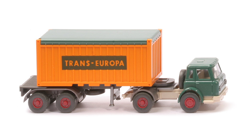 IH Container-Sattelzug 20 ft - OT Trans-Europa, ZM patinagrün/hellelfenbein - 526/12a