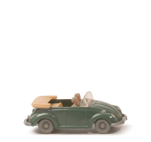 VW Käfer Cabrio mit Hörnern - graugrün - 33/6w