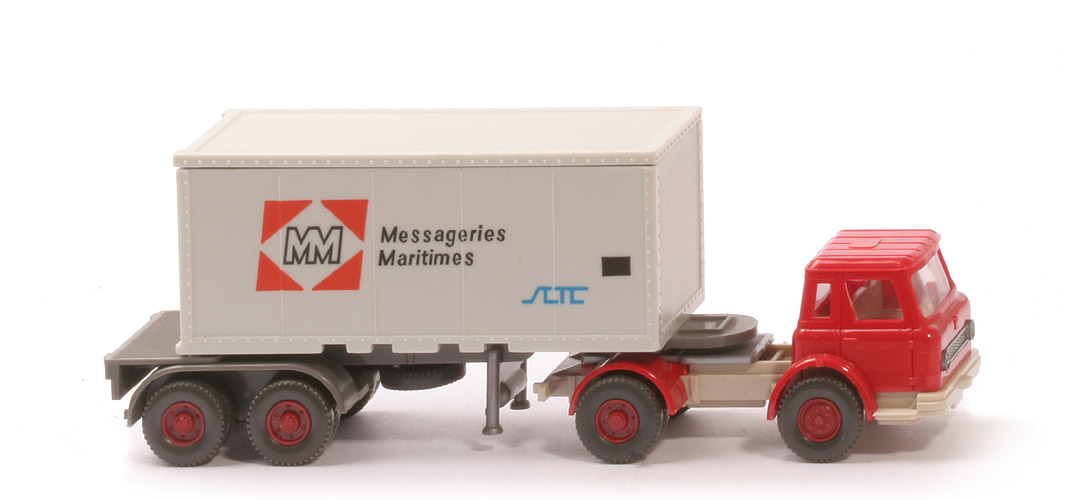 IH Container-Sattelzug 20 ft - Messageries Maritimes, ZM rot/hellelfenbein - 525/7e