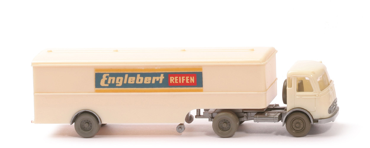 MB LPS 332 Pullman - Großer Koffer-Sattelzug - Englebert -  cremeweiß - Englebert