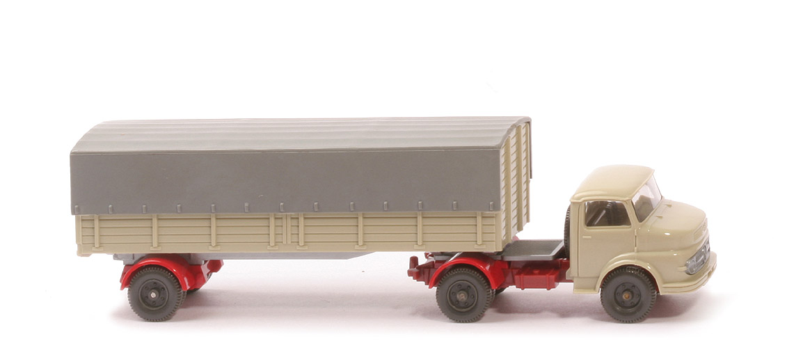 MB 1413 Pritschen-Sattelzug - ZM hellgelbgrau/hellbraunrot, Aufl. hellgelbgrau - 510/8i