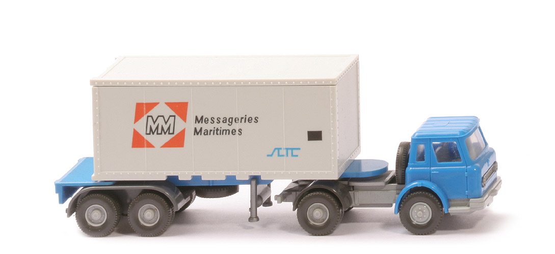 IH Container-Sattelzug 20 ft - Messageries Maritimes, ZM himmelblau/silbergrau - 525/7b