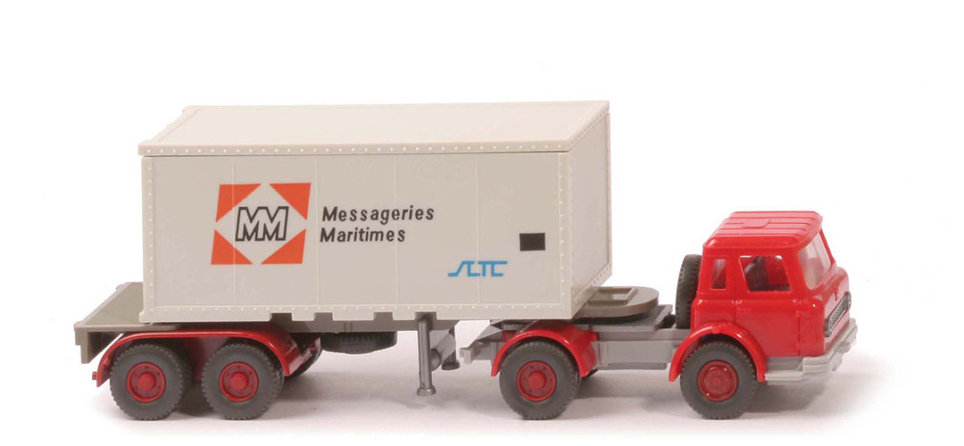 IH Container-Sattelzug 20 ft - Messageries Maritimes, ZM rot/hellelfenbein - 525/7c