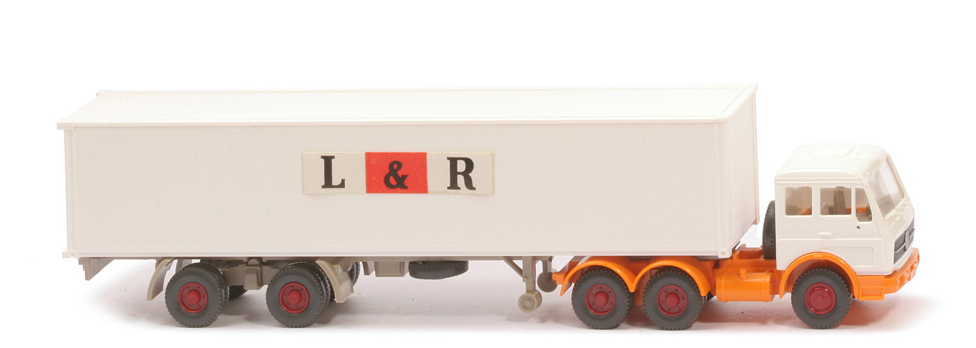 MB 2632 S Container-Sattelzug - L & R, 1 x 40 ft, weiß - L & R