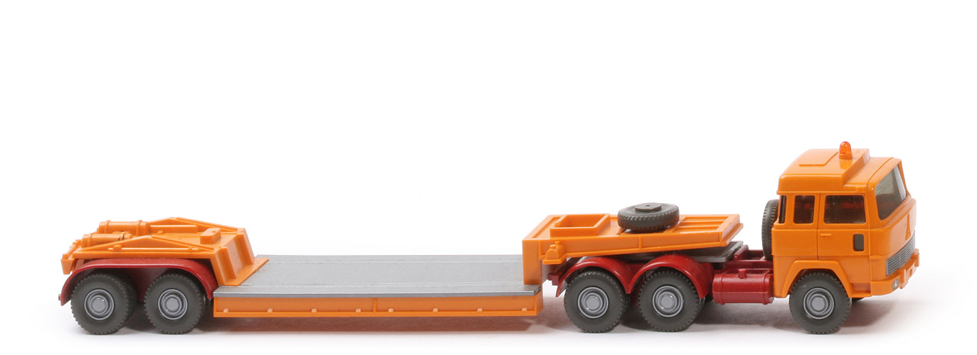 Magirus 235 D Tieflade-Sattelzug o. Ladung - FH, Auflieger gelborange - 503/3a