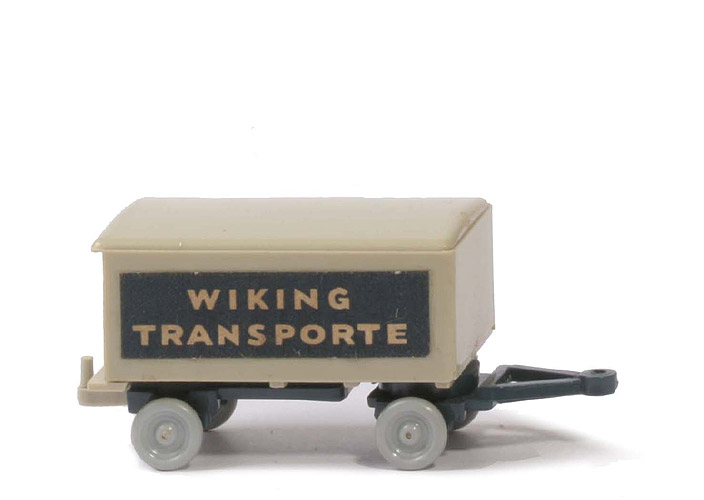 Koffer-Anhänger (alt) - Wiking Transporte, hellgelbgrau/dunkelblaugrau - 541/1 ?