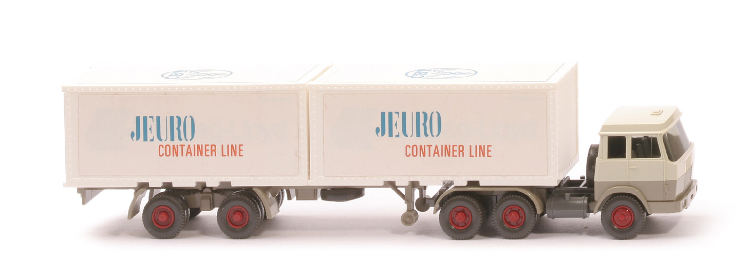 Hanomag-Henschel Container-Sattelzug - Jeuro 2 x 20 ft, weiß - Jeuro