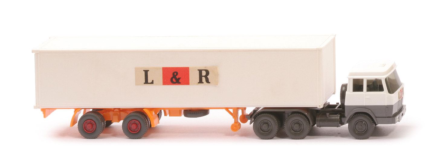 Hanomag-Henschel Container-Sattelzug - L & R 1 x 40 ft, weiß Glattwandcontainer - L & R (3)